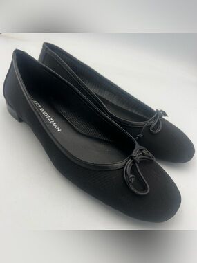 Stuart Weitzman Arabella Black Mesh Ballet Flats Leather Insoles Size 9B NWOB